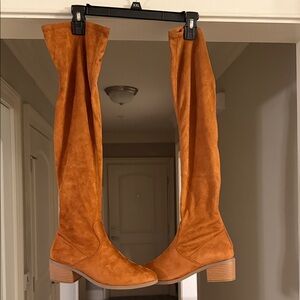 New York & Company Tan Over the Knee Boots